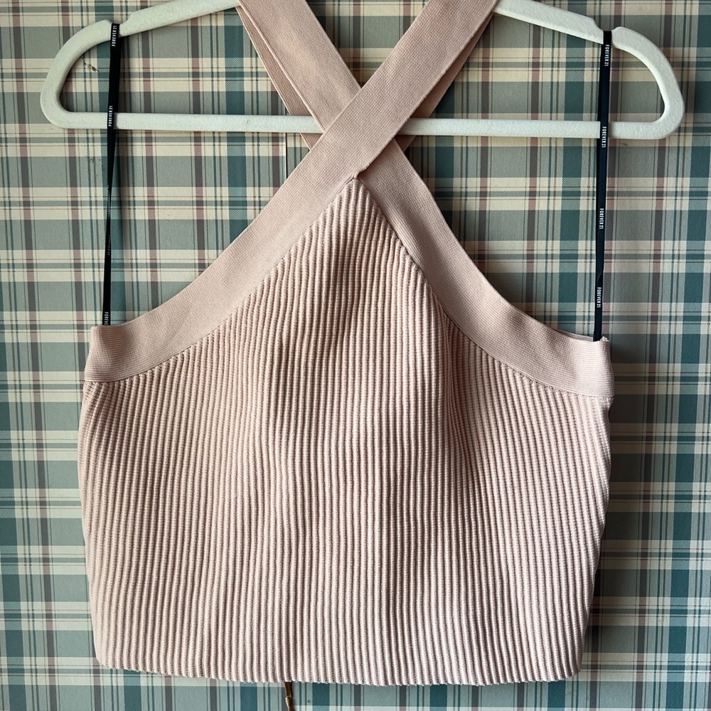 Forever 21 Beige Ribbed Tank Top